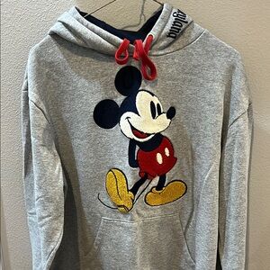 Gray Hoodie with Mickey Mouse Design Disneyland